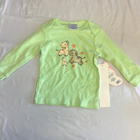 Baby Mode - NWT - Vibrant Green Long Sleeve Tee with Playful Graphic - Picture 1 of 4